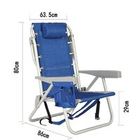 Sac à dos en tissu Kejie à 5 positions, chaise de plage pliable, glacière isolée, grande poche de rangement, cadre en aluminium pour meubles d'extérieur