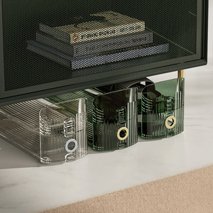 Zapatero Moderno Minimalista para Sala de Estar, Ajustable, Desmontable, de Doble Capa, PET + ABS, Verde/Transparente, Ahorra Espacio, Venta al Por Mayor - Product Image 6