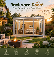 Cabines de jardin modulaires préfabriquées en aluminium, personnalisables, mobiles et démontables, pour usage résidentiel ou de villégiature, à installation rapide