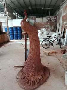 Özel yapılmış açık Park bahçe dekorasyon tavuskuşu heykeli reçine sanat heykel tavuskuşu kuş heykeli - Product Image 5