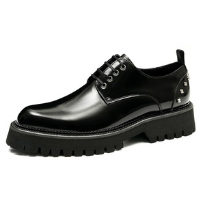 Men's Business Formal Leather <b>Shoes</b> with Thick Soles <b>Height</b> <b>Increasing</b> Genuine Leather Lace-up <b>Shoes</b> Casual Cowhide Design - Product Image 5
