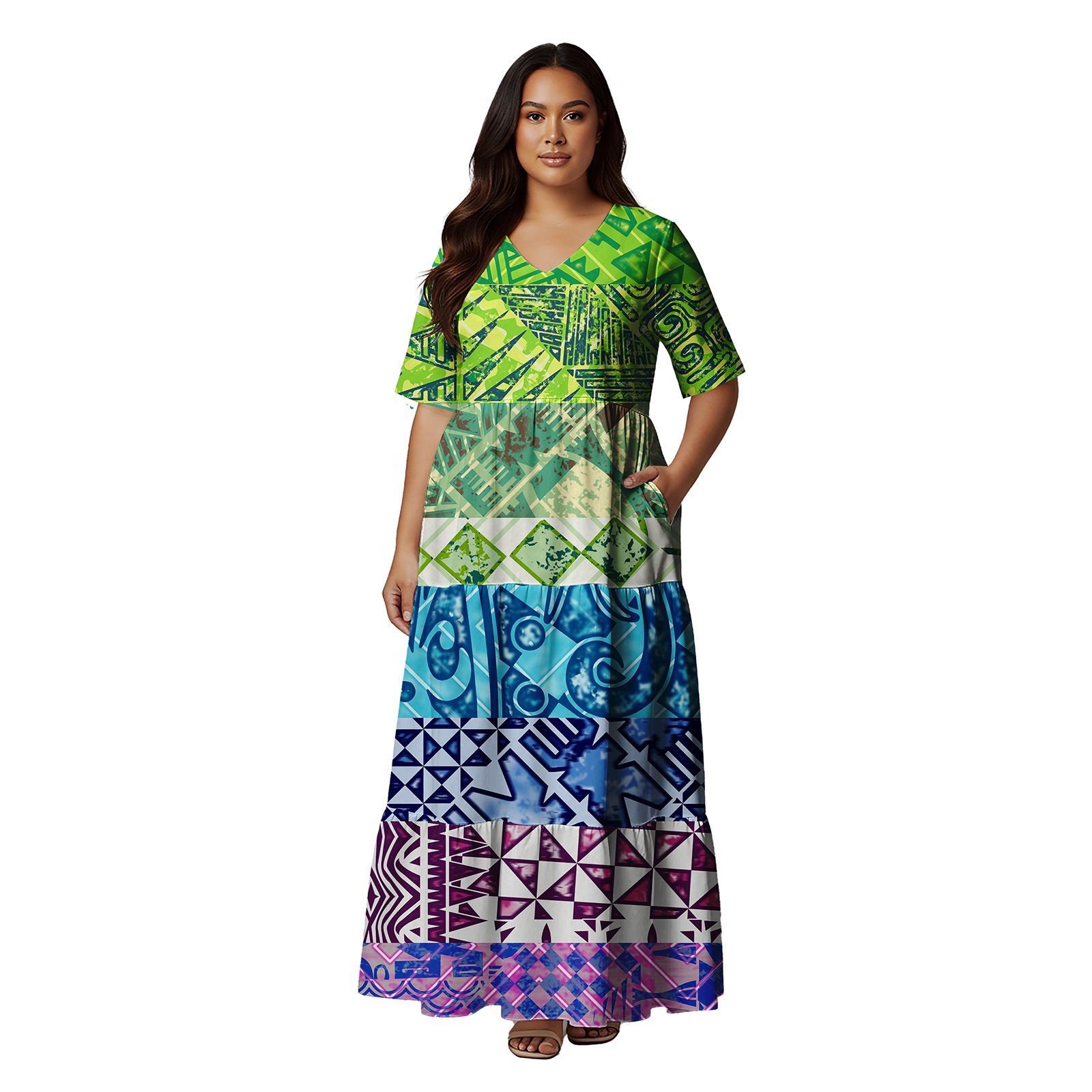 green emerald velvet dress Festival Dress in Orange Gold Ankara Print - Tribal Dress main image 1