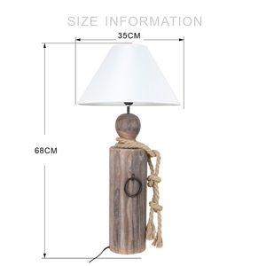 Thiết kế ven biển đèn bàn với dây thừng trang trí phòng ngủ trang trí đất nước Tiểu Phong cách tự nhiên sáng tạo MDF chiếu sáng - Product Image 6