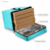 Sac isotherme imperméable en bâche, taille moyenne 35x25x35cm, doublure en feuille d'aluminium, logo personnalisé, faible MOQ, pour livraison de repas
