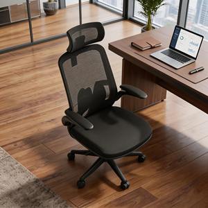 <span class=keywords><strong>Chaise</strong></span> pivotante en maille ergonomique moderne avec dossier haut et soutien lombaire, appui-tête réglable, accoudoirs 4D, confortable, <span class=keywords><strong>bureau</strong></span>, tâches à domicile - Product Image 6