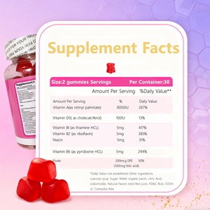 Meilleure Vente Complément Alimentaire Gummies Fraise Biotine Croissance Cheveux Collagène <span class=keywords><strong>Acide</strong></span> Hyaluronique 80 Gummies - Product Image 2