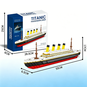 55CM <strong>Titanic</strong> Passenger Liner Micro Brick <strong>Model</strong> DIY Building Blocks Ship Toy Collectible Decoration Gift for Adult Teenagers - Product Image 1