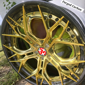 Jantes multi-rayons en carbone forgé sur mesure avec lèvre profonde pour la série Factory Custom Gold - Product Image 2