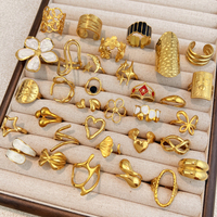 Anillos de Moda para Mujer en Oferta, Colección de Anillos de Acero Inoxidable con Recubrimiento PVD de 18K, Resistentes al Agua y de Buena Calidad