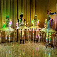 Vestido Tutú de Ballet con Fibra Óptica, Diseño de Medusa, para Apertura de Espectáculos, Danza, Gala, Festival, Actuaciones Profesionales en Vivo