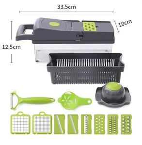 Acessórios de cozinha Mandoline 12 Em 1 Food Fruit Onion Batatas Peeler Slicer Cortador Vegetal Manual Vegetal Chopper