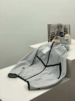 Ensemble de survêtements en molleton technique pour homme, avec sweat à capuche à col extra large, en coton tissé uni, écologique, imprimé par transfert thermique, idéal pour l'hiver