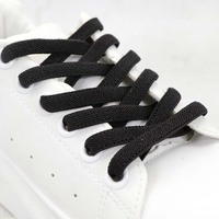 Lacets plats unicolores Coolstring Company en polyester et latex haute élasticité de 8 mm pour un ajustement facile et extensible