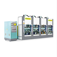 Machine de moulage par injection de chaussures en mousse EVA entièrement automatique à 4 stations, personnalisée, grise, neuve, avec moteur, pour usine de chaussures