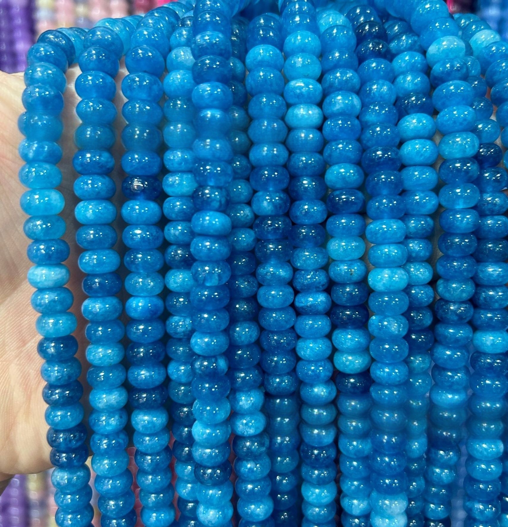 Hot Selling Natural Crystal Loose Stone Beads 5*8mm Gemstones Handmade Beads Mix Colour Polish Style for Jewelry Making