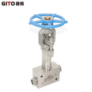 Vanne à aiguille en acier inoxydable 316 pour basse température et moyenne pression -196, raccord de tête de blocage à passage direct - Product Image 4