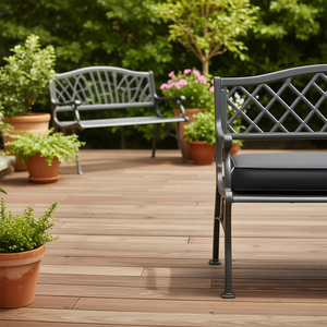 Cojín para Banco de Jardín Calicutan, 100% Poliéster, Rectangular, Color Antracita Sólido, para Uso en Todas las Estaciones - Product Image 2