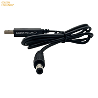 Kabel Step up USB 5V ke DC12V, kabel daya USB Boost konverter daya 5.5*2.1mm untuk Router Led lampu Strip peralatan rumah