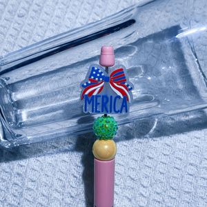 Nuevas cuentas de silicona con pegamento para decoración de bolígrafos, accesorios DIY para bolígrafos, serie Día de la Independencia. - Product Image 4