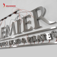 BRANDNEWSIGN Fabricant Enseignes Murales Lumineuses 3D LED Extérieures en Acier Inoxydable sur Mesure pour Entreprises