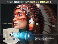 Projecteur portable Veacine C7 Mini 300 ANSI Full HD 1080P Android 12 LED pour cinéma maison et présentations