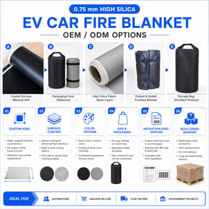 Solution de confinement d'incendie pour batteries de véhicules <span class=keywords><strong>électrique</strong></span>s, <span class=keywords><strong>couverture</strong></span> anti-feu en fibres de silice haute performance, fournisseur OEM - Product Image 5