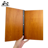 Porte-menu en bois avec logo personnalisé, estampage à chaud, couverture de menu de restaurant haut de gamme