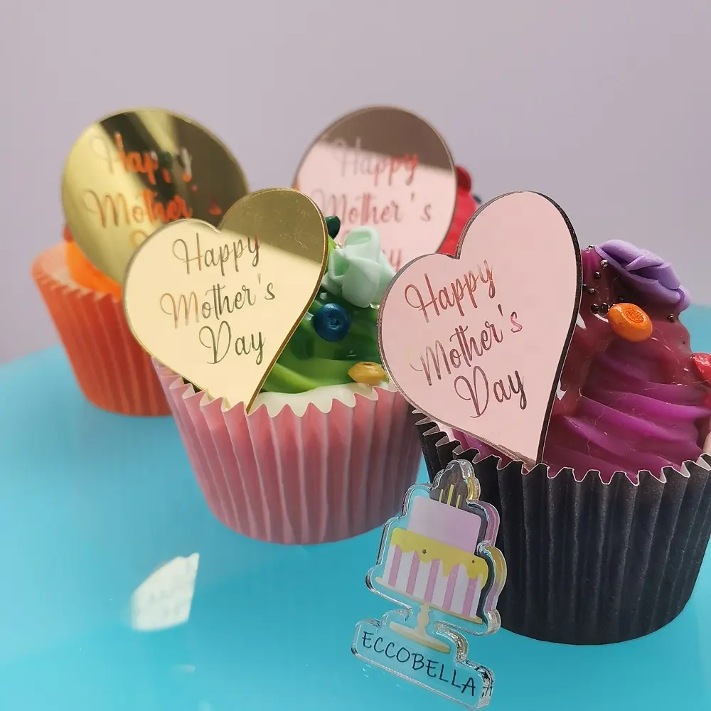 Moeders Dag Vaders Dag Custom Cupcake Acryl Toppers Voor Taart Decoratie