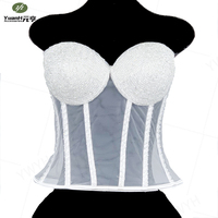 Corset Bustier de Luxe Violet Fait Main Entièrement Perlé Personnalisable, Haut Brillant pour Robe de Soirée DIY Femme