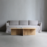 Table basse en chêne bio, moderne, sur mesure, en bois massif, style cocktail, minimaliste, pour salon ou loft