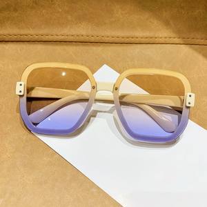2024 Spring Fashion Sunglasses UV400 PC <b>Frame</b> Blue Retro Square Unisex Children Eyeglasses - Product Image 2