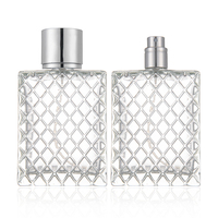 Flacon en verre transparent de luxe pour huile essentielle cosmétique, flacon vide en verre de 50 ml et 100 ml avec couvercle doré pour l'emballage de parfum