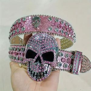 Cinturón de Cuero PU Y2K de Alta Gama para Hombre, Versátil, con Hebilla de Aleación, Diseño de Calavera, Estilo Punk Hip-Hop, Impermeable, Ecológico y Personalizable - Product Image 4