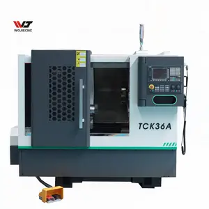 Taiwan linear guide turret type horizontal cnc lathe machine TCK36A slant bed lathe with live tools