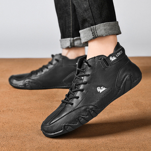 รองเท้าแฟชั่นสุดฮิต ไซส์ใหญ่ 35-50 รองเท้าลำลองทรงหุ้มข้อ พื้นเรียบ หนังแท้ สำหรับผู้ชาย - Product Image 3