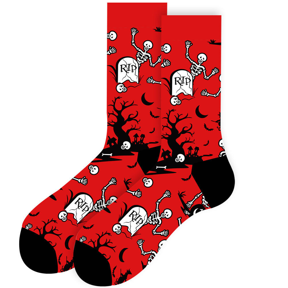 หัวกะโหลกหลุมฝังศพพื้นหลังสีแดง