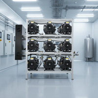 Cabezal de compresor de aire estacionario sin aceite de 5KW, 380V CA, 60Hz, 5-10 CFM, refrigerado por aire, para fabricación de nieve