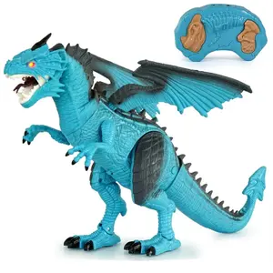 New Remote Control Dinosaur Dragon Toy for Kids Figures Realistic Looking Large Size Roaring Spraying Light Up Eyes Dinosaur Toy