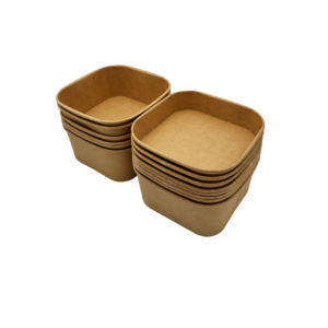Заводская изготовленная на заказ миска для обедов 1000 мл крафт-бумага для салата одноразовая прямоугольная бумажная квадратная емкость для салата миски - Product Image 2