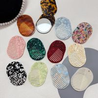 Peigne Miroir Imprimé Léopard Anti-Statique Multifonctionnel Fait Main Forme Géométrique Export
