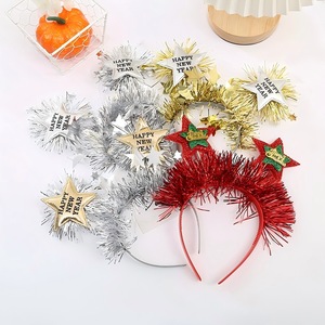 Diadema de Estrella de Peluche con Borlas de Lentejuelas para Año Nuevo, Accesorio Festivo para Fotos de Nochevieja, Accesorios para el Cabello para Adultos y Niños, Estilo Minimalista Moderno - Product Image 1