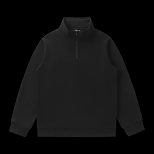 Felpa in pile ricamata all'ingrosso in cotone/nylon con mezza zip, 320g, vestibilità ampia, girocollo, unisex, per pubblicità - Product Image 5
