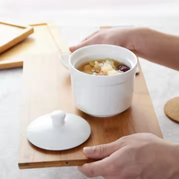 Fournisseur d'usine Restaurant Moderne Personnalisé 100% Mélamine Boîte à lunch Bol blanc Ensemble de bols à soupe avec couvercle