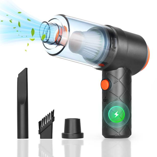 Cordless Electric Vacuum Cleaner and Blower Compressed Portable Cordless Electric Air Duster for Car Home Office Use