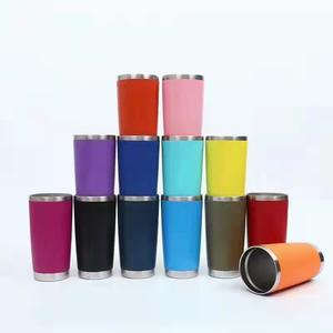 Tasses à café isothermes personnalisées de 20 oz en acier inoxydable à double paroi avec paille – Gobelets de voyage - Product Image 1