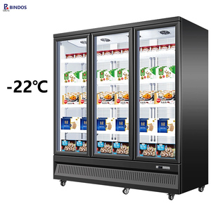Thương mại 3 cửa kính hiển thị tủ đông siêu thị làm mát không khí tự động defogging Tủ đông tủ lạnh cho hải sản thịt Kem - Product Image 1