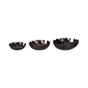 Set di 3 ciotole decorative nere in metallo per centrotavola, decorazioni per la casa, bancone della cucina, tavolino da caffè - Product Image 2