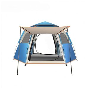 Carpa Hexagonal Automática Plegable Portátil de Una Sola Capa Oxford Impermeable para 4 Estaciones, Protección Solar Gruesa, Familiar, para 1 o 2 Personas - Product Image 4