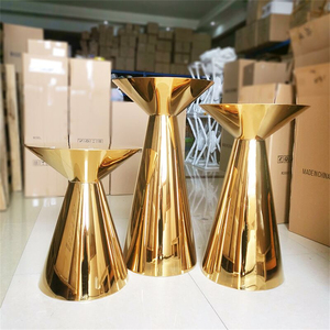 Mesa de cóctel de metal con tapa redonda de acero inoxidable, diseño caliente, barra alta, 1 pieza, silla de Hotel moderna, muebles de Hotel, mesa de comedor dorada - Product Image 5