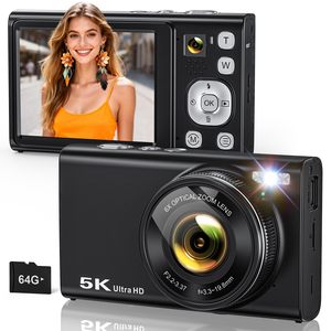 Nouvel <span class=keywords><strong>appareil</strong></span> <span class=keywords><strong>photo</strong></span> numérique 5K pour vlogging 2026, 96MP, double objectif, zoom optique 6x, batterie 64 Go 1050 mAh, écran IPS 2,8 pouces - Product Image 1